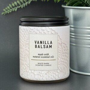 BBW Vanilla Balsam White Barn Bath & Body Works Mason Jar Single Wick Candle